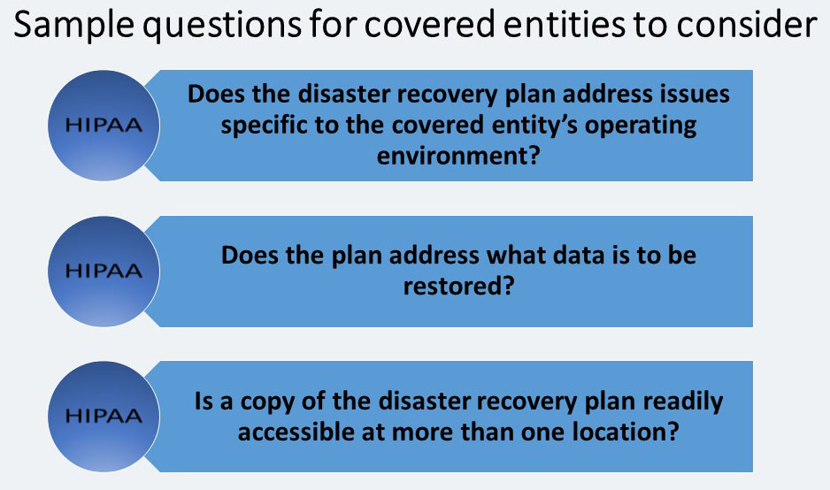 ITperfection, HIPAA, Security rule, Administrative safeguards, sample questions, DISASTER RECOVERY PLAN