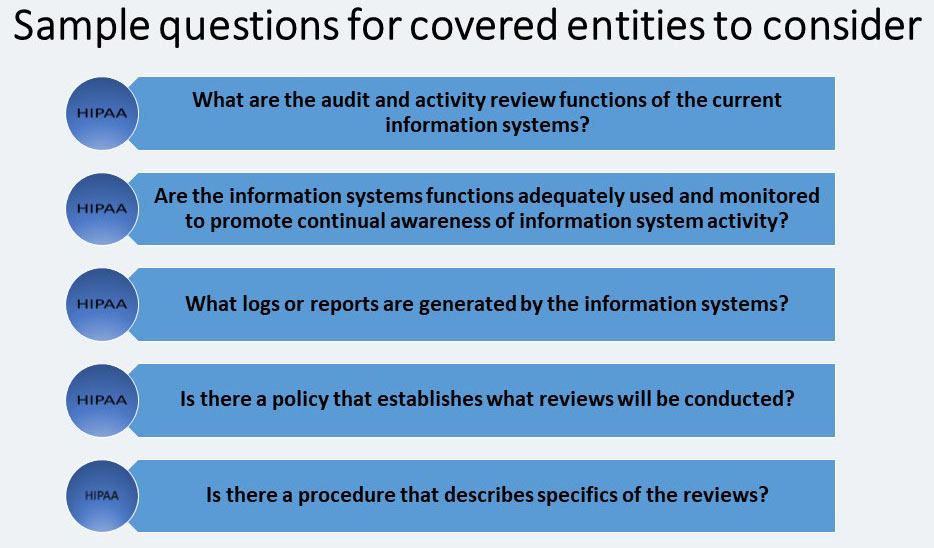 ITperfection, HIPAA, Security rule, Administrative safeguards, sample questions, INFORMATION SYSTEM ACTIVITY REVIEW