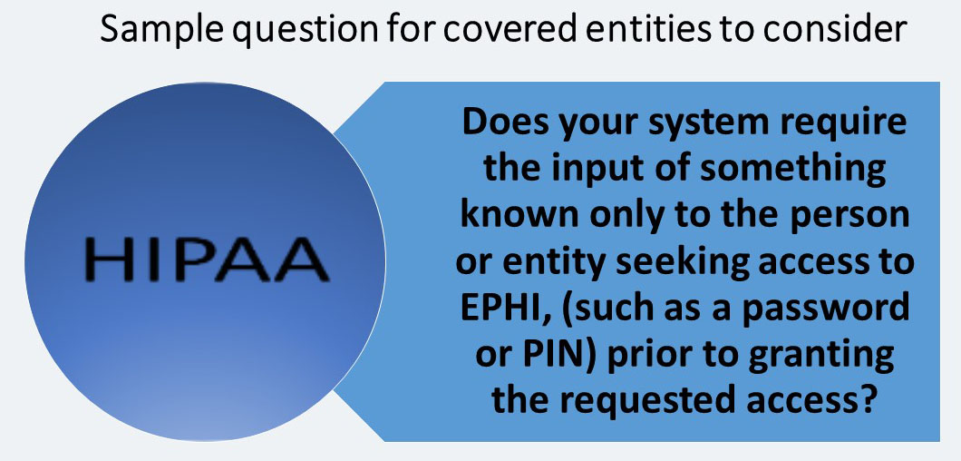 ITperfection, HIPAA, security rule, sample questions, small provider,PERSON OR ENTITY AUTHENTICATION