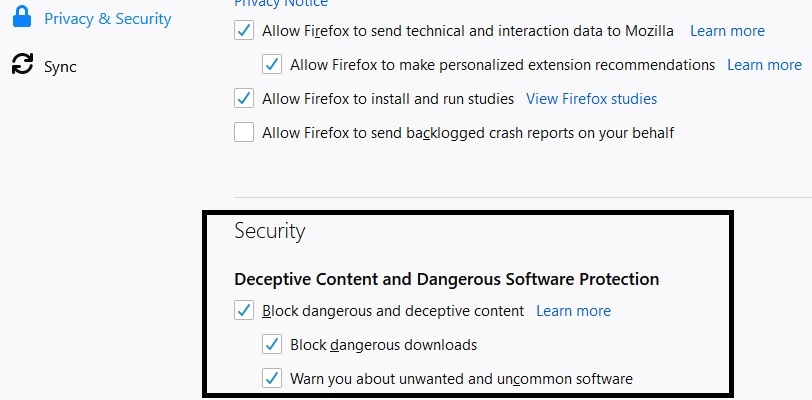 ITperfection, firefox, security settings, privacy settings-25